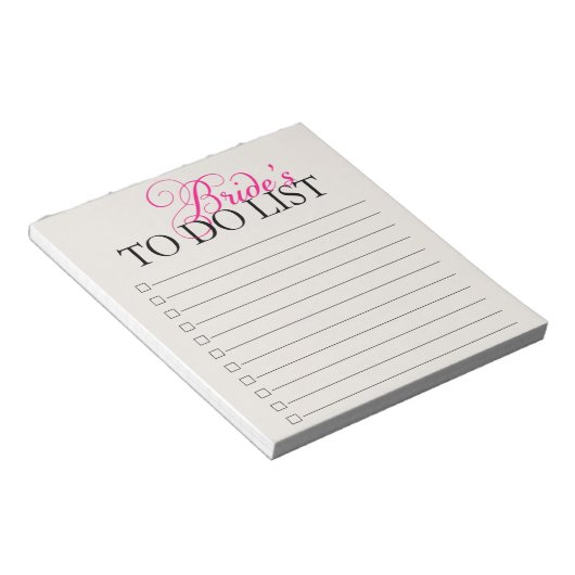 Bride om lijst te doen notitieblok (Schuin)