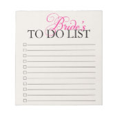 Bride om lijst te doen notitieblok (Voorkant)