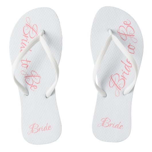 Bride om roze Script Cute Wedding te zijn Teenslippers (Voetbed)