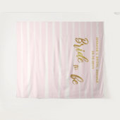 Bride om roze stripes Boho Chic Bridal achtergrond Wandkleed (Voorkant (horizontaal))