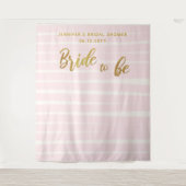 Bride om roze stripes Boho Chic Bridal achtergrond Wandkleed (Voorkant)