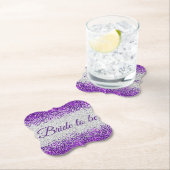 Bride om te worden - White Silver / Paarse Sparkle Kartonnen Onderzetters (Insitu)