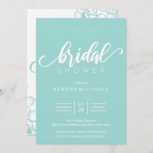 Bride om te zijn, Aqua Blue Bridal Shower-uitnodig Kaart