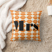 Bride Oranje en Ivory mevrouw Lips Patten Kussen (Deken)