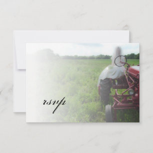 Bride over Boerderij Tractor Country Wedding RSVP  Kaartje