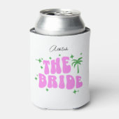 bride palm springs pink retro bachelorette party blikjeskoeler (Blikje Voorkant)