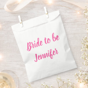 Bride Pink Custom Name Wedding Bachelorette Bedankzakje