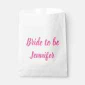 Bride Pink Custom Name Wedding Bachelorette Bedankzakje (Voorkant)