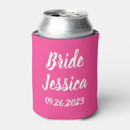 Bride Pink Elegant Script Gifts Stylish Weddings Blikjeskoeler