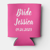 Bride Pink Elegant Script Gifts Stylish Weddings Blikjeskoeler (Voorkant)