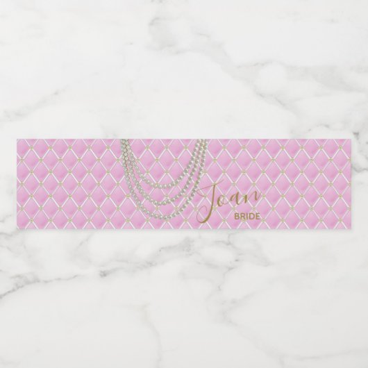 BRIDE Pink Paris Theme Party Shower Waterfles Etiket (Enkel label)