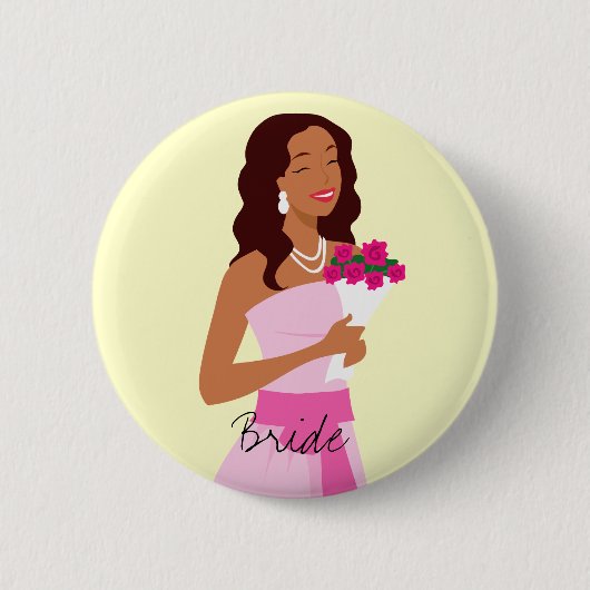 Bride Pink Wedding Gown Button (Voorkant)