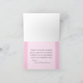 Bride pliée et Carte de remerciements rose (Intérieur)