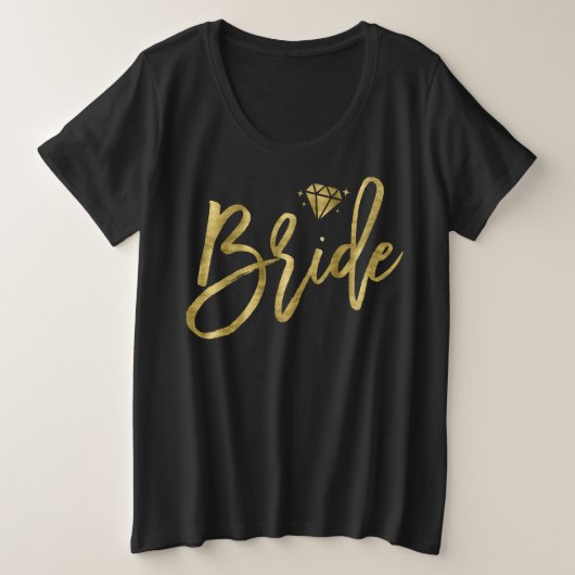 Bride Plus Taille V-Cou Faux Or brillant noir (Design devant)