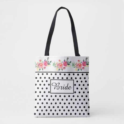 Bride polka dot canvas tas (Voorkant)