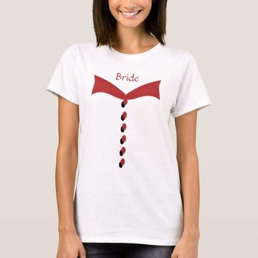 Bride Red Wedding T-shirt (Voorkant)