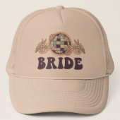 Bride Retro Disco Ball Bachelorette Trucker Pet (Voorkant)