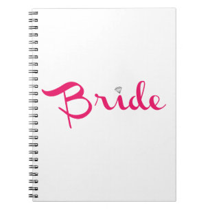 Bride Retro Script Hot Pink Notitieboek