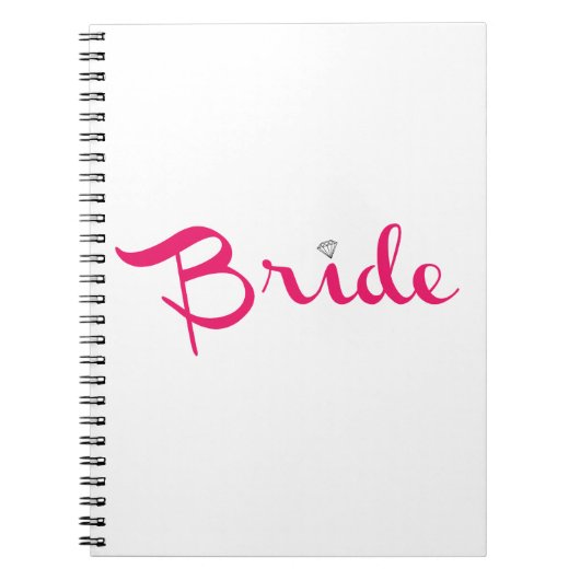 Bride Retro Script Hot Pink Notitieboek (Voorkant)
