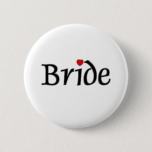 Bride (rode harten) ronde button 5,7 cm (Voorkant)