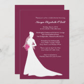 Bride rougissante - Invitations de douche nuptiale (Devant / Derrière)