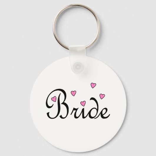 Bride roze harten sleutelhanger (Voorkant)