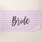 Bride roze striped strandlaken (Voorkant)