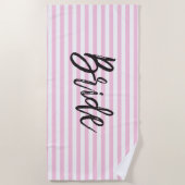 Bride roze striped strandlaken (Voorkant)