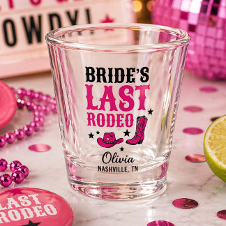 Bride’s Last Rodeo Western Bachelorette Favor Shot Glas