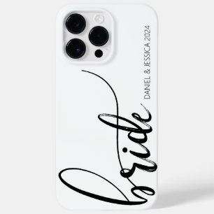 Bride Script Minimalist Zwart Wit iPhone Case