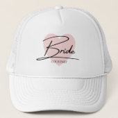 Bride Script Roze Hart Aangepaste Naam Trucker Pet (Voorkant)