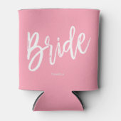 Bride | Script Style Custom Wedding Pink Blikjeskoeler (Voorkant)