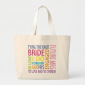 Bride Sentiments Wedding Grote Tote Bag (Voorkant)
