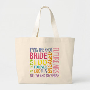 Bride Sentiments Wedding Grote Tote Bag