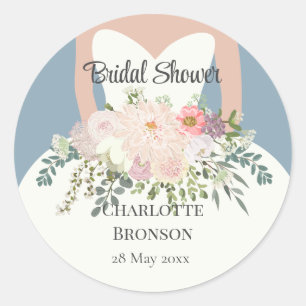 Bride Silhouette Floral Vrijgezellenfeest Ronde Sticker