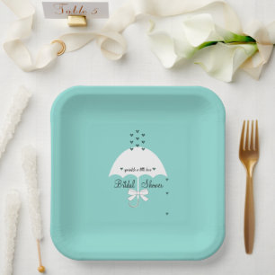 BRIDE Sprinkle Little Love Blauwgroen Blue Shower  Papieren Bordje