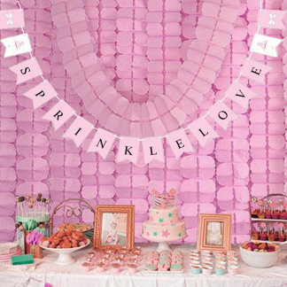 BRIDE Sprinkle Little Love Pink Shower Party Vlaggetjes