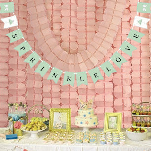 BRIDE Sprinkle Love Sage Green Vrijgezellenfeest P Vlaggetjes