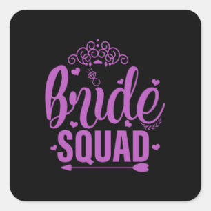 Bride Squad 1 Vierkante Sticker