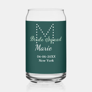 Bride squad add name monogram bridesmaid blue