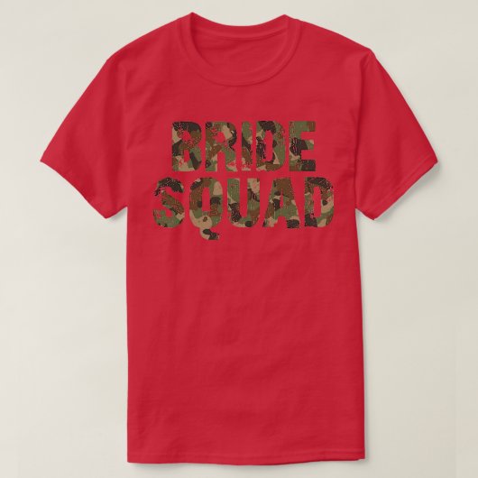 Bride Squad Camo Bachelorette T-shirt (Design voorkant)