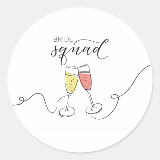 Bride Squad Champagne Toast sticker (Voorkant)