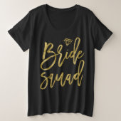 Bride Squad Faux Gold avec Diamond Graphics (Design devant)