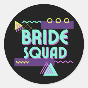 Bride Squad Gepersonaliseerde 90s Bachelorette But Ronde Sticker