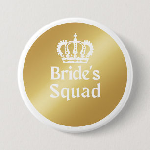 Bride Squad   Gold Bachelorette Bridesmaid Button