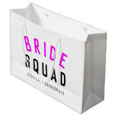Bride Squad | Hot-roze Bachelorette Bridesmaid Groot Cadeauzakje (Voorkant Gekanteld)