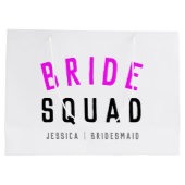 Bride Squad | Hot-roze Bachelorette Bridesmaid Groot Cadeauzakje (Achterkant)