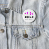 Bride Squad | Hot-roze Bachelorette Bridesmaid Ronde Button 5,7 Cm (In situ)