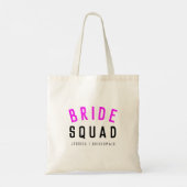 Bride Squad | Hot-roze Bachelorette Bridesmaid Tote Bag (Achterkant)