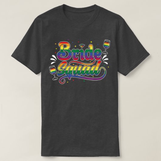Bride Squad LGBT Bachelorette T-shirt (Design voorkant)
